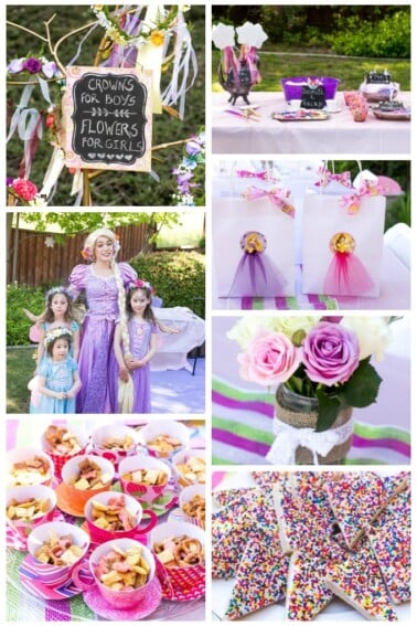 A princess tea time birthday party including ideas for food, crafts, activities, favors and more!