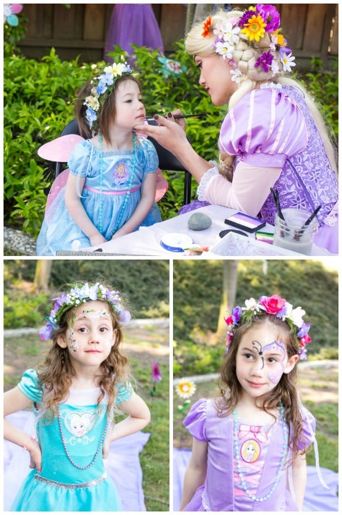 A princess tea time birthday party including ideas for food, crafts, activities, favors and more!