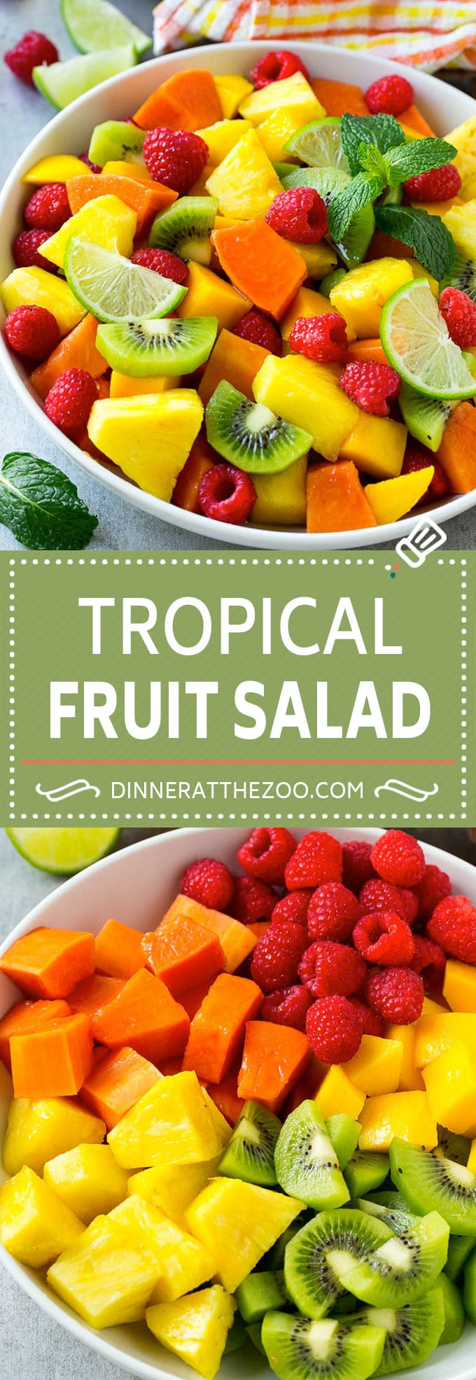 Tropical Fruit Salad {Kiwi, Mango & Pineapple} - FeelGoodFoodie