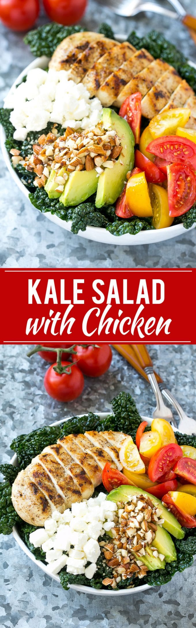 Tuscan Kale Salad Recipe | Kale Salad | Grilled Chicken Salad | Healthy Salad Recipe #kale #salad #chicken #healthy #cleaneating #dinneratthezoo