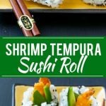 This recipe for shrimp tempura roll is crispy shrimp with avocado and cucumber, all wrapped up in seasoned rice. Making sushi at home is actually quite fun and easy to do!