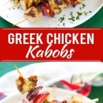 This recipe for Greek chicken kabobs is garlic and herb marinated chicken and colorful vegetables, skewered and grilled to perfection. Serve these skewers with a creamy cucumber yogurt dip for an easy and delicious dinner!