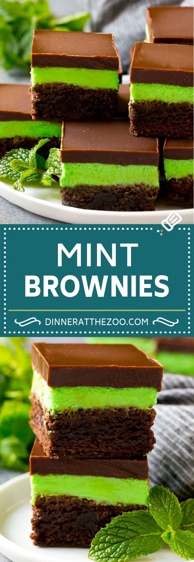 Mint Brownies Recipe | Layered Brownies | Frosted Brownies #brownies #chocolate #frosting #mint #dessert #dinneratthezoo