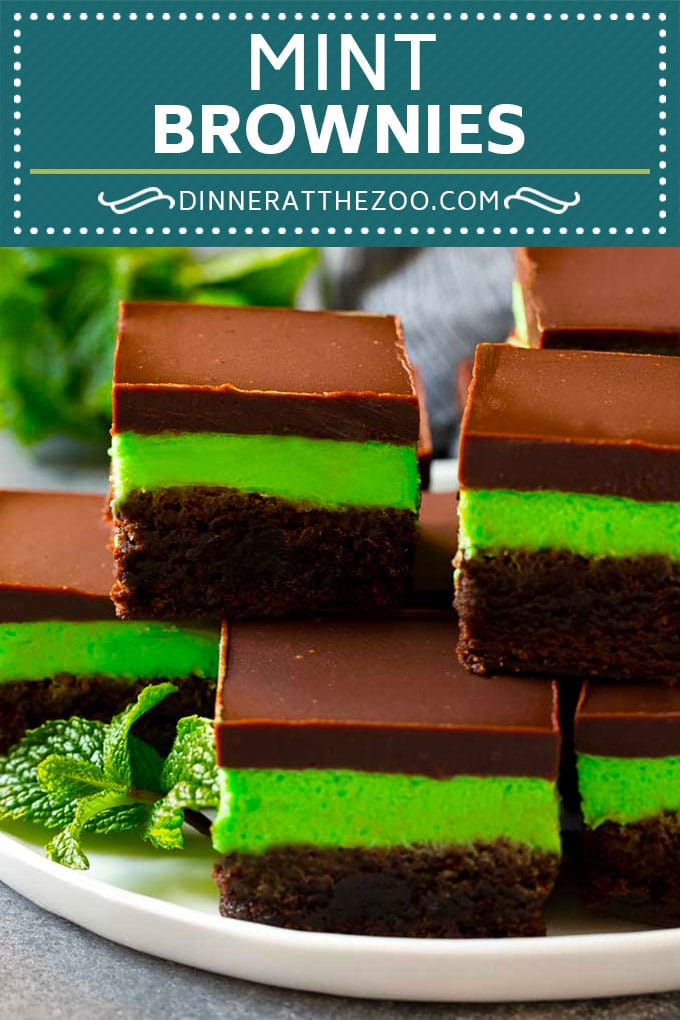 Mint Brownies Recipe | Layered Brownies | Frosted Brownies #brownies #chocolate #frosting #mint #dessert #dinneratthezoo