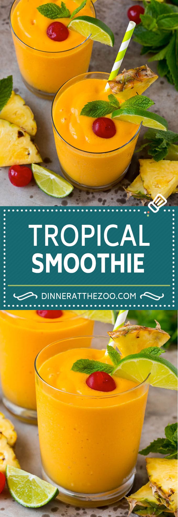 Tropical Smoothie Recipe | Mango Smoothie | Pineapple Smoothie #smoothie #mango #pineapple #banana #drink #dinneratthezoo