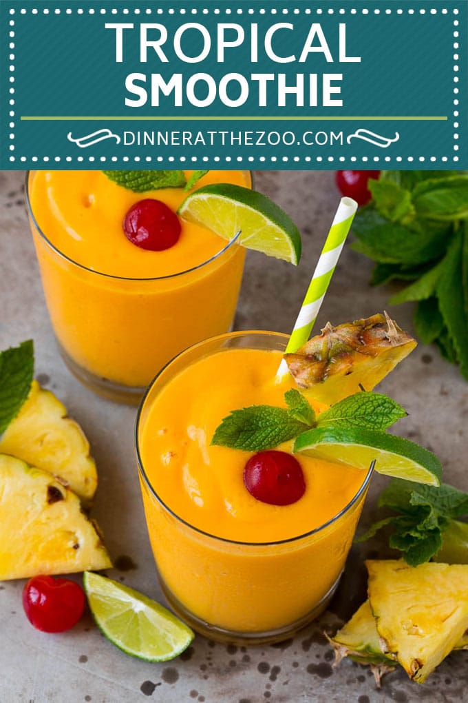 Tropical Smoothie Recipe | Mango Smoothie | Pineapple Smoothie #smoothie #mango #pineapple #banana #drink #dinneratthezoo