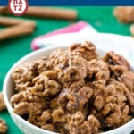 This recipe for candied walnuts is walnut halves coated in a sweet cinnamon sugar mixture and baked to crispy and crunchy perfection.