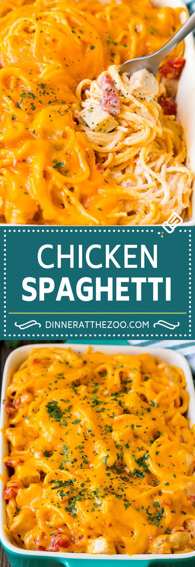 Chicken Spaghetti Recipe | Baked Spaghetti #pasta #spaghetti #chicken #cheese #casserole #dinner #dinneratthezoo