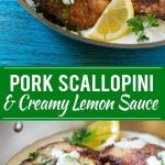 This recipe for pork scallopini is tender marinated pork, seared to a golden brown and topped with a creamy lemon sauce. A quick and easy dinner that's ready in 30 minutes! #ad