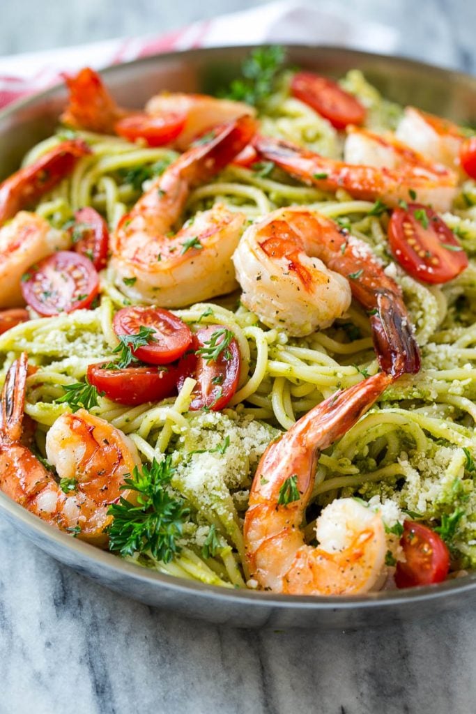 Shrimp Pesto Pasta - Dinner at the Zoo