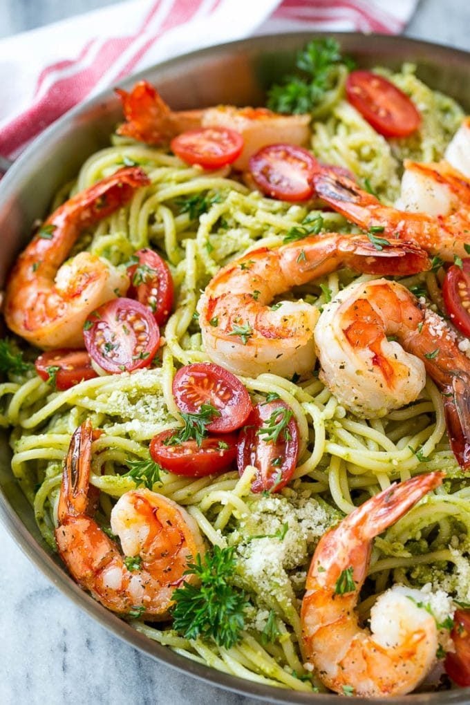 Shrimp Pesto Pasta - Dinner at the Zoo