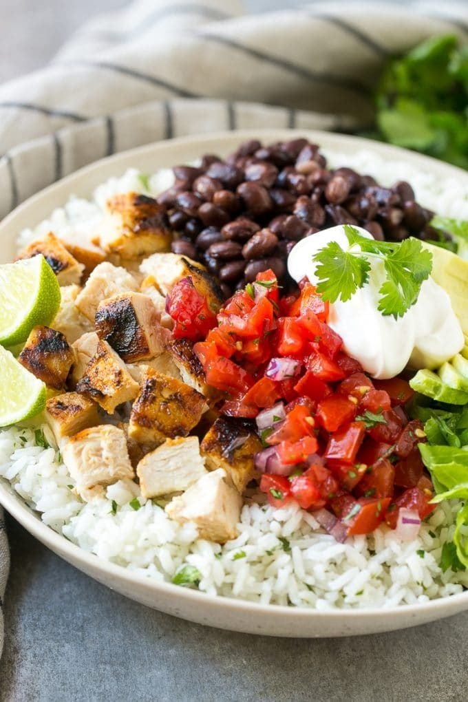 Burrito Bowls with Chicken - Dinner at the Zoo