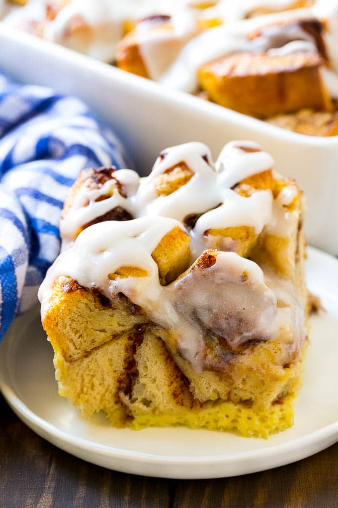 This cinnamon roll french toast can be made in advance for a simple yet satisfying breakfast.