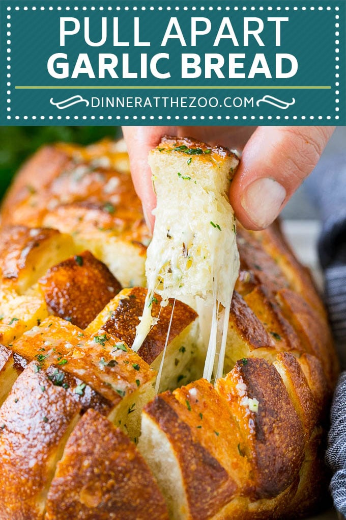 Pull Apart Bread | Garlic Bread | Cheese Bread #bread #garlic #cheese #sidedish #appetizer #dinneratthezoo