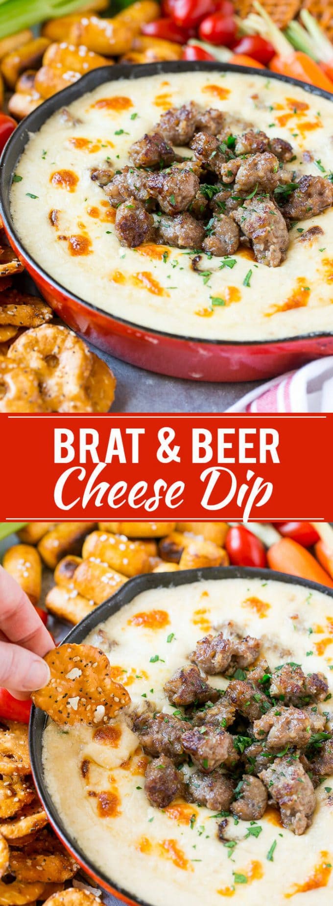 Brat & Beer Cheese Dip Recipe | Beer Cheese Dip | Cheese Dip | Easy Appetizer #beer #cheese #dip #sausage #appetizer #dinneratthezoo
