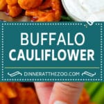 This recipe for buffalo cauliflower bites is crispy cauliflower florets baked to perfection and coated in spicy buffalo sauce.