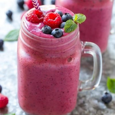 This recipe for a Mixed Berry Smoothie is a refreshing and healthy combination of fruit and yogurt that's kid-approved and super easy to make!