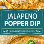 Jalapeno Popper Dip #jalapeno #dip #bacon #cheese #appetizer #dinneratthezoo