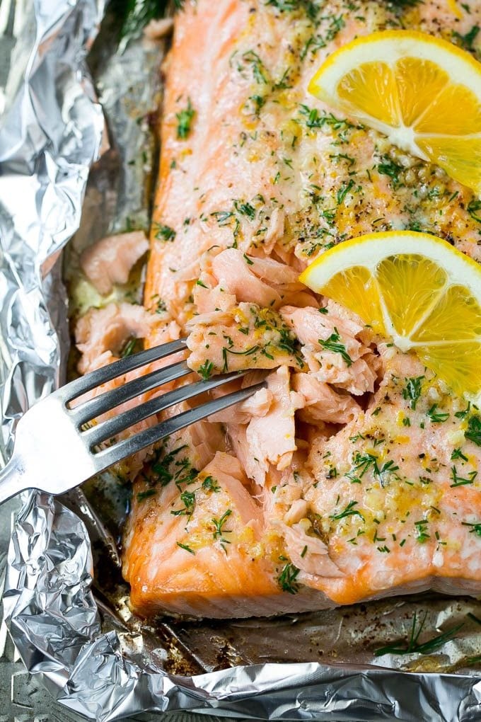 Salmon in Foil with Lemon and Dill - Dinner at the Zoo