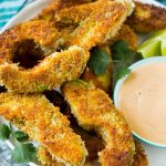 This recipe for avocado fries is slices of avocado that are breaded and lightly fried to crispy golden brown perfection. The ultimate appetizer or side dish for avocado lovers!