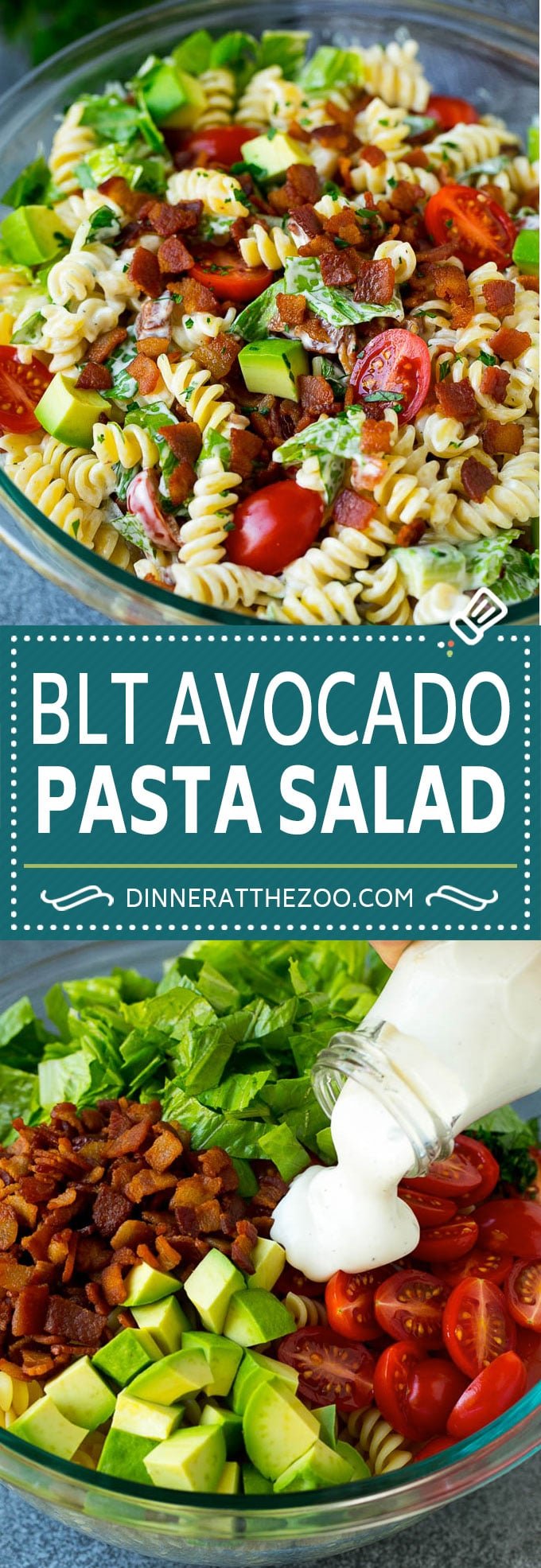 BLT Pasta Salad Recipe | Easy Pasta Salad | Bacon Pasta Salad #salad #pasta #blt #bacon #avocado #dinner #dinneratthezoo
