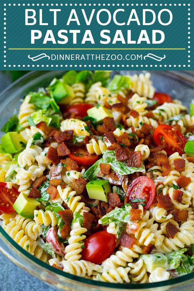 BLT Pasta Salad Recipe | Easy Pasta Salad | Bacon Pasta Salad #salad #pasta #blt #bacon #avocado #dinner #dinneratthezoo