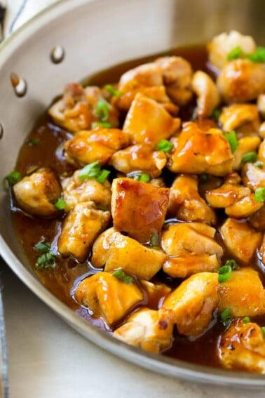 This bourbon chicken recipe is a remake of the food court classic. The chicken is coated in an irresistible sweet and sticky sauce and is sure to become a family favorite!