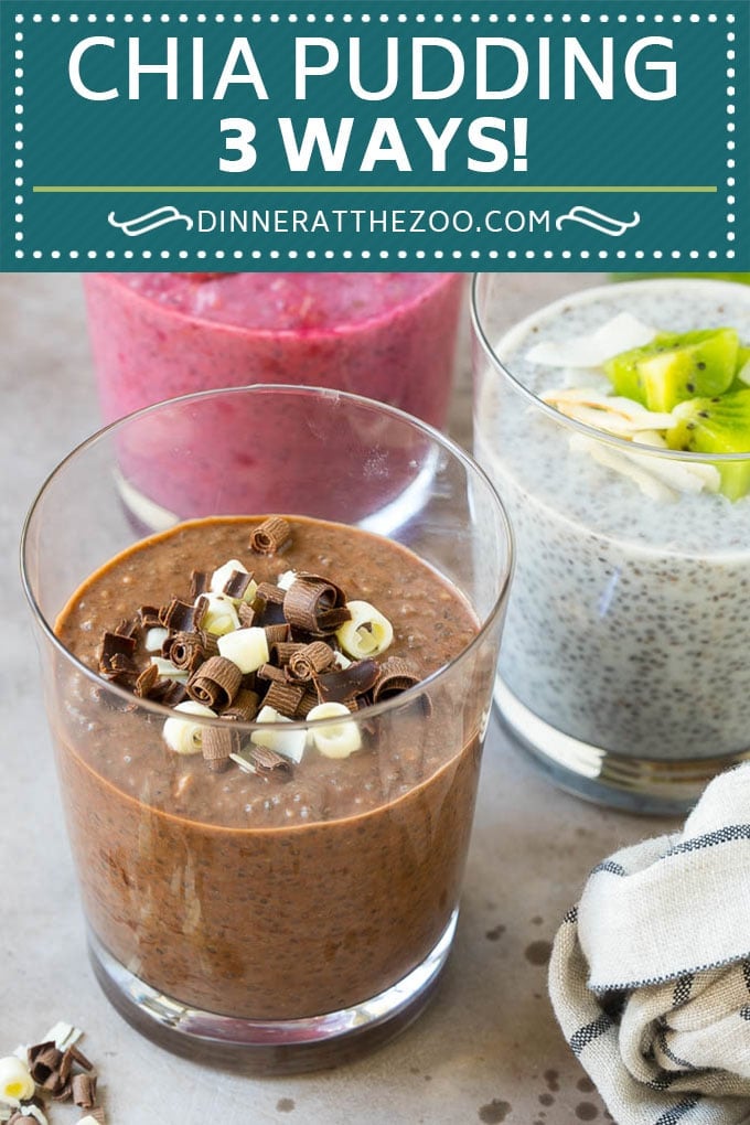 Chia Pudding Recipe | Chocolate Chia Pudding | Coconut Chia Pudding | Raspberry Chia Pudding #chia #pudding #breakfast #dessert #vegan #glutenfree #dairyfree #dinneratthezoo