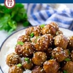 These easy teriyaki meatballs are coated in a sweet and savory sauce that's always a crowd pleaser.