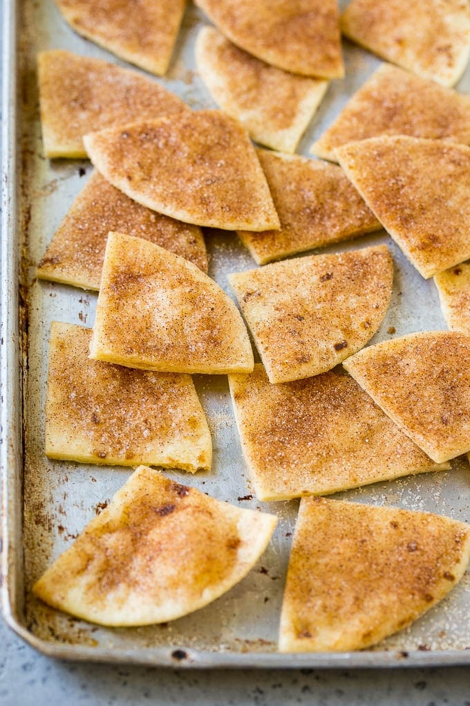 Baked cinnamon sugar chips.