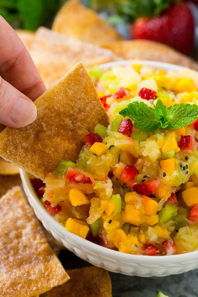 Fruit Salsa with Cinnamon Chips Dinner at the Zoo
