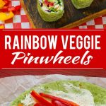 Rainbow Veggie Pinwheels Recipe | Veggie Pinwheels | Kids Lunch Recipe | Pinwheel Sandwich Recipe