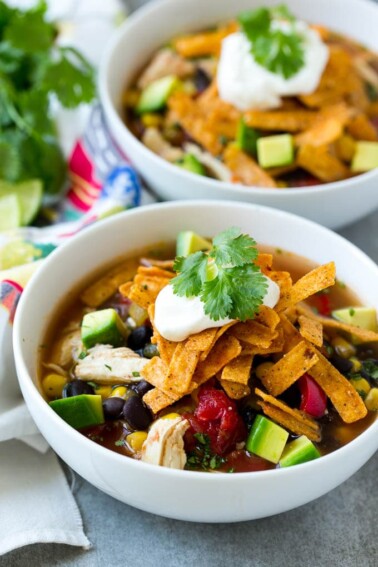 Slow Cooker Chicken Tortilla Soup - Dinner at the Zoo