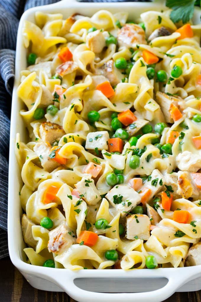 This easy and comforting chicken noodle casserole is ready in less than an hour.