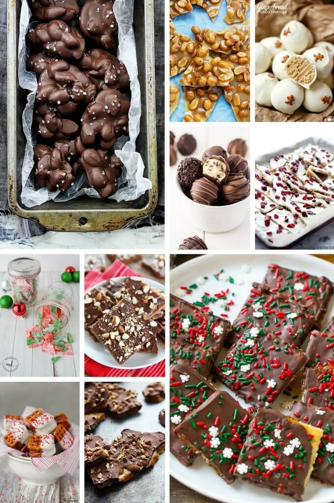 Christmas candy recipes including rock candy and saltine toffee.