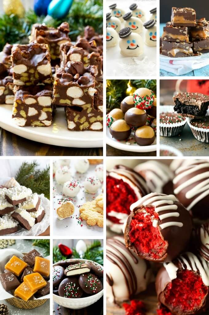 Christmas candy such as fudge, peppermint patties and caramels.