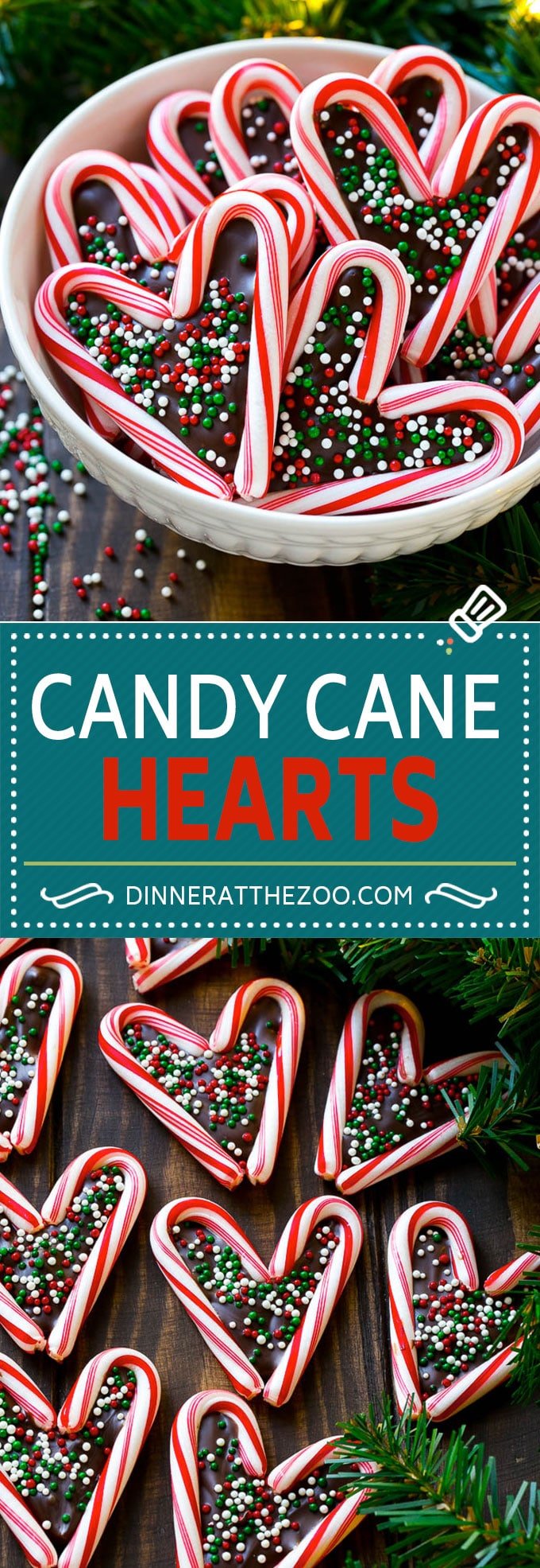 Candy Cane Hearts Recipe | Candy Cane Desserts | Candy Cane Treats | Christmas Favors