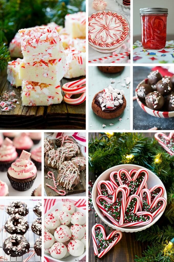 20 Festive Candy Cane Recipes such as fudge, cupcakes and truffles.
