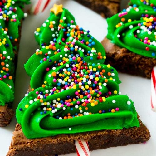 Christmas Tree Brownies - Dinner at the Zoo