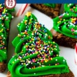 These Christmas tree brownies are an easy and adorable treat that's the perfect addition to any holiday gathering.