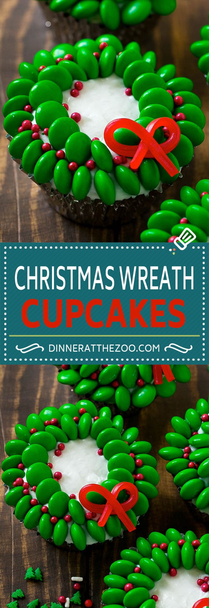Christmas Wreath Cupcakes are easy to make yet so elegant!