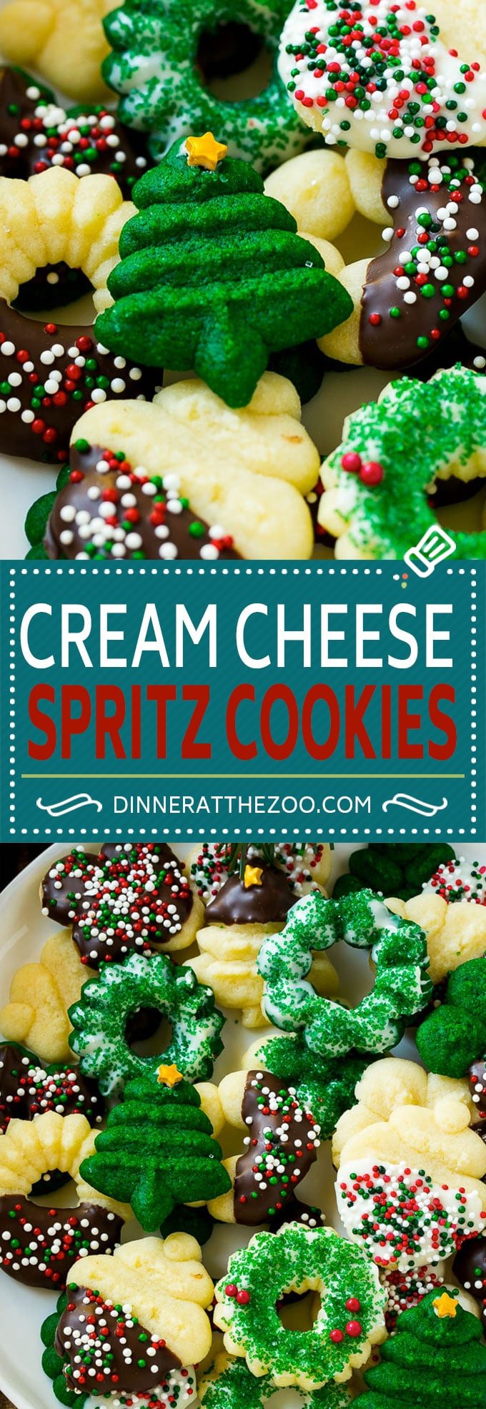 Cream Cheese Spritz Cookie Recipe | Butter Spritz Cookies | Best Spritz Cookies | Holiday Cookies | Christmas Cookies #cookies #christmas #baking #holiday #dessert #dinneratthezoo