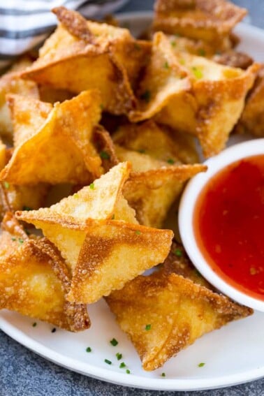 Cream cheese wontons are an easy appetizer that taste even better than the restaurant version.