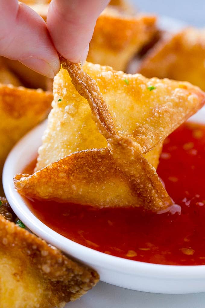 Make your own take out with crispy cream cheese wontons.