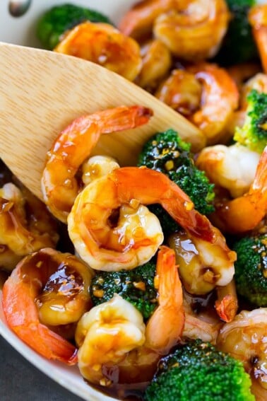 This honey garlic shrimp stir fry is an easy recipe that's ready in 20 minutes.