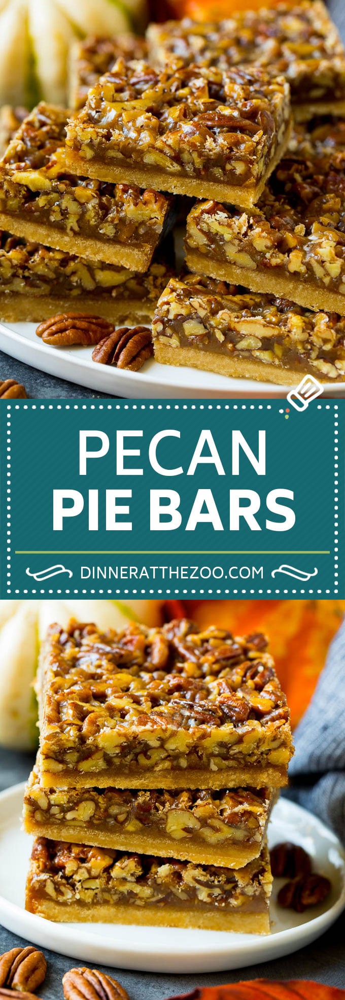 Pecan Pie Bars Recipe #pecans #pie #fall #pecanpie #dessert #thanksgiving #dinneratthezoo