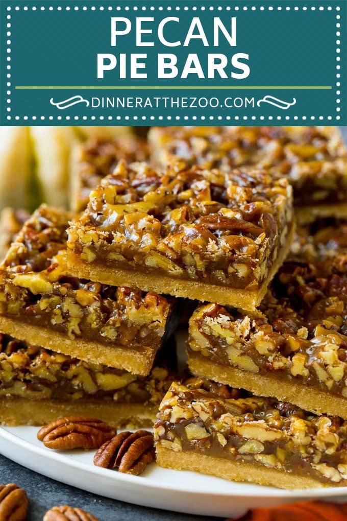 Pecan Pie Bars Recipe #pecans #pie #fall #pecanpie #dessert #thanksgiving #dinneratthezoo