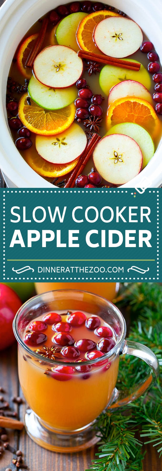 Slow Cooker Apple Cider | Mulled Apple Cider | Crockpot Apple Cider #cider #apple #applecider #drink #crockpot #slowcooker #dinneratthezoo