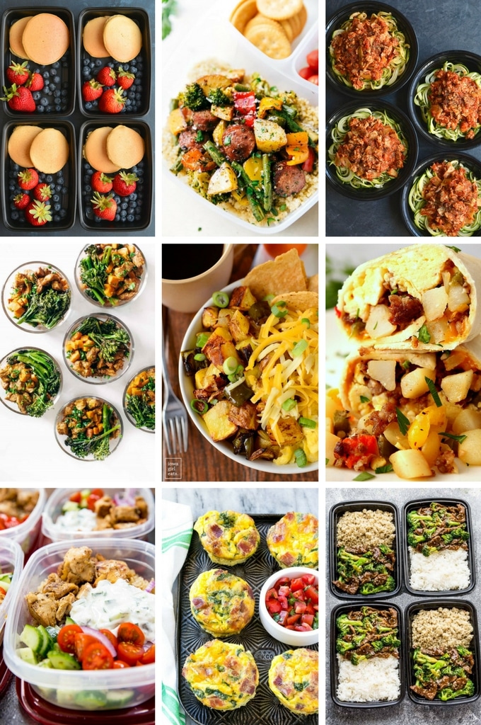 36 Easy Meal Prep Recipes for breakfast, lunch and dinner.