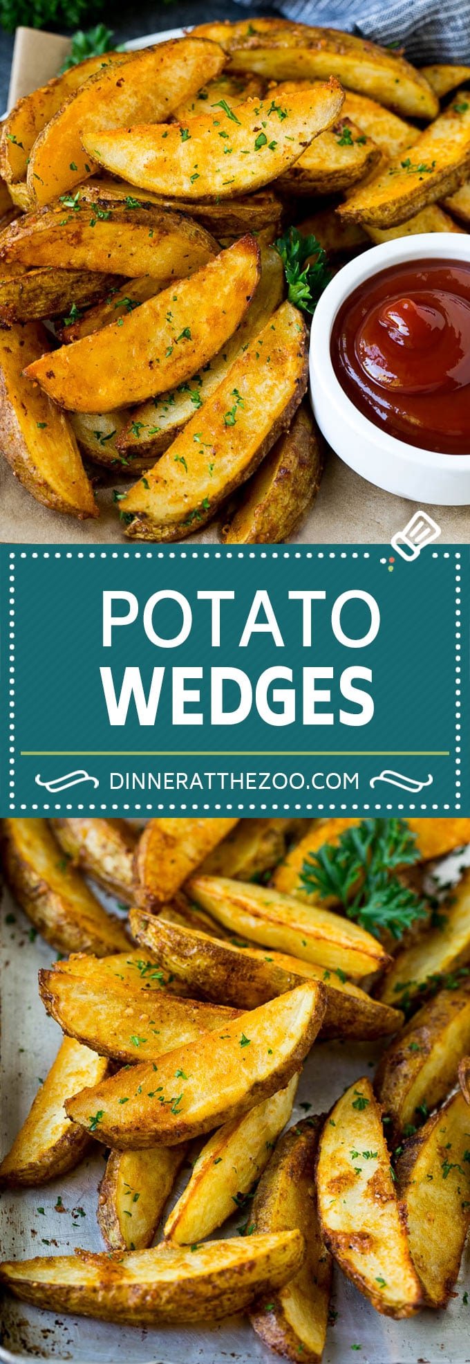 Baked Potato Wedges Recipe | Baked French Fries #potatoes #fries #sidedish #dinner #dinneratthezoo